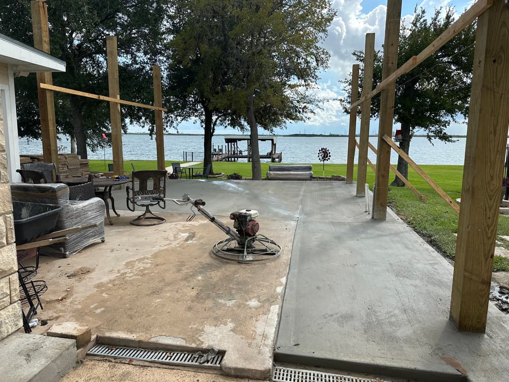 Gallery photos for Waterfront Concrete Patio Addition in Baytown Texas: Image #2